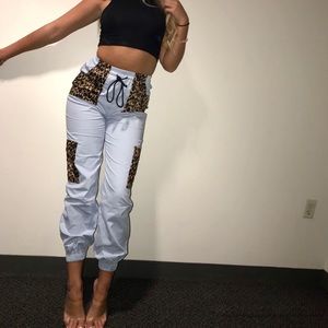 Light Blue Cheetah Joggers